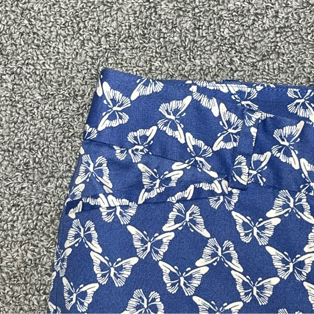 Talbots The Perfect Crop Pants Womens Size 8 Blue Butterfly Chino Stretch - Picture 3 of 9